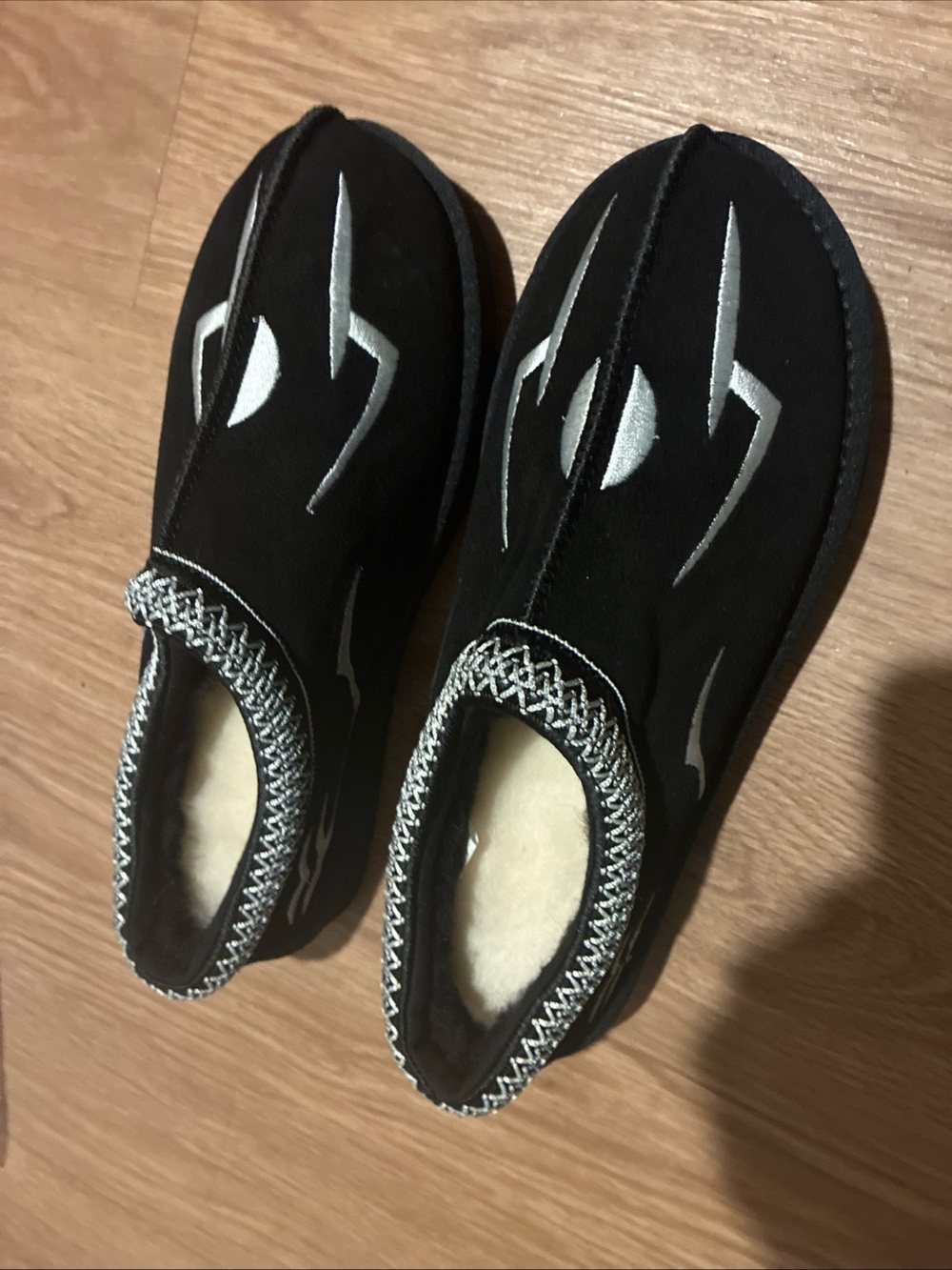 Men’s Black Slip-On comfort Shoes with Silver Accent